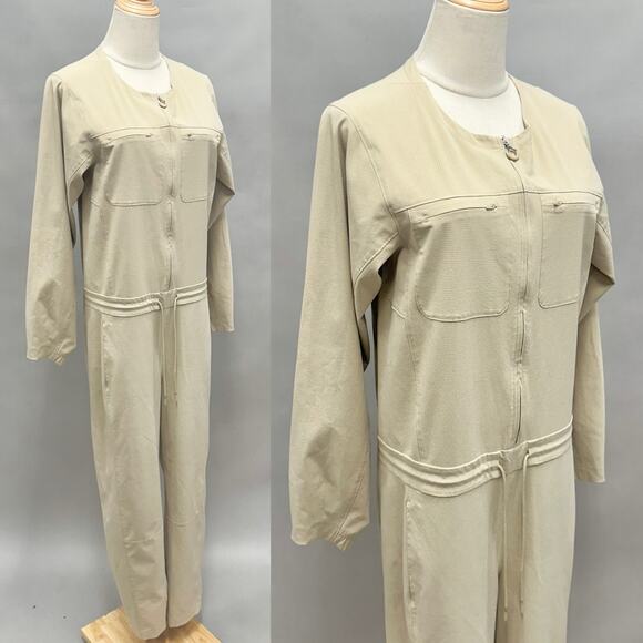 Lululemon Ventlight Zippered Utility Long Sleeve Jumpsuit in Trench-Tan Size 6 - Picture 4 of 12